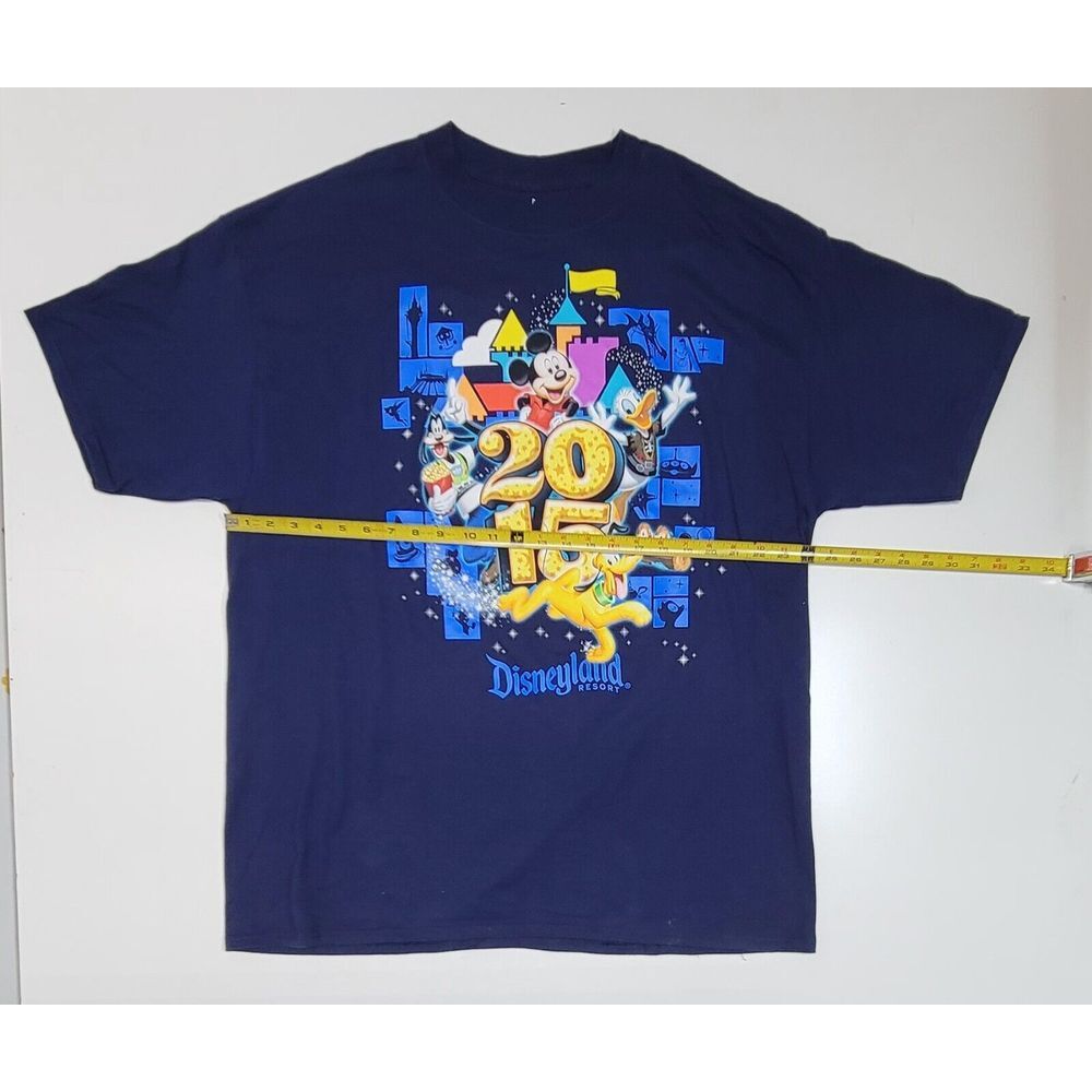 Hanes Walt Disney World T Shirt Size 2XL Navy Blue 2015 Disneyland Resort